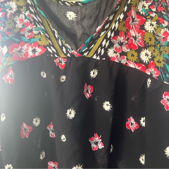 Floral Pink Flower Tunic Style Loose Fitting Dress Cowgirl Western Shirt - Picture 7 of 8